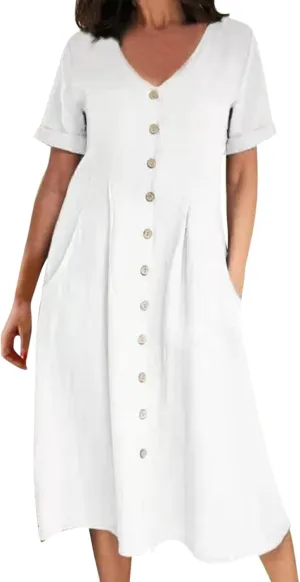 2025 Flower Tee Shirt Dresses for Women Short Sleeve Summer Casual Sun Dresses Trendy V-Neck T Shirt Dress Beach