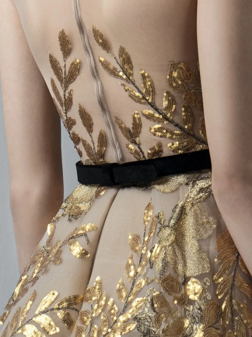 A-Line Dress With Gold Applique