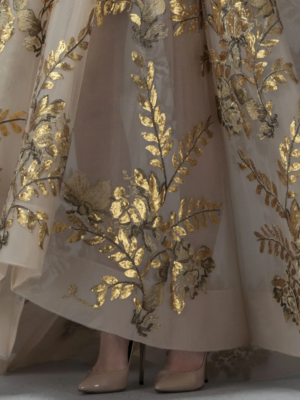 A-Line Dress With Gold Applique