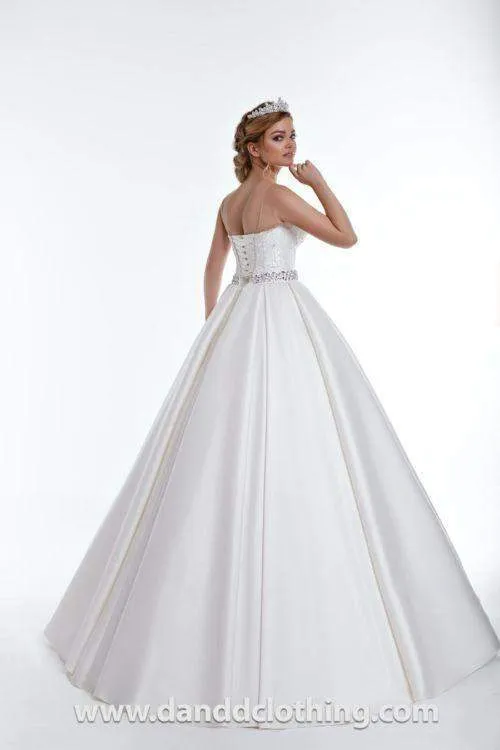 A-Line Wedding Gown, White Satin