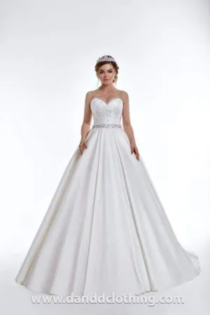 A-Line Wedding Gown, White Satin