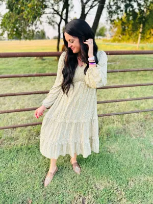 Adurey Bohemian Print Midi Dress Adurey Bohemian Print Midi Dress
