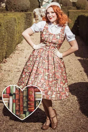 Amanda Book Print Tea Dress