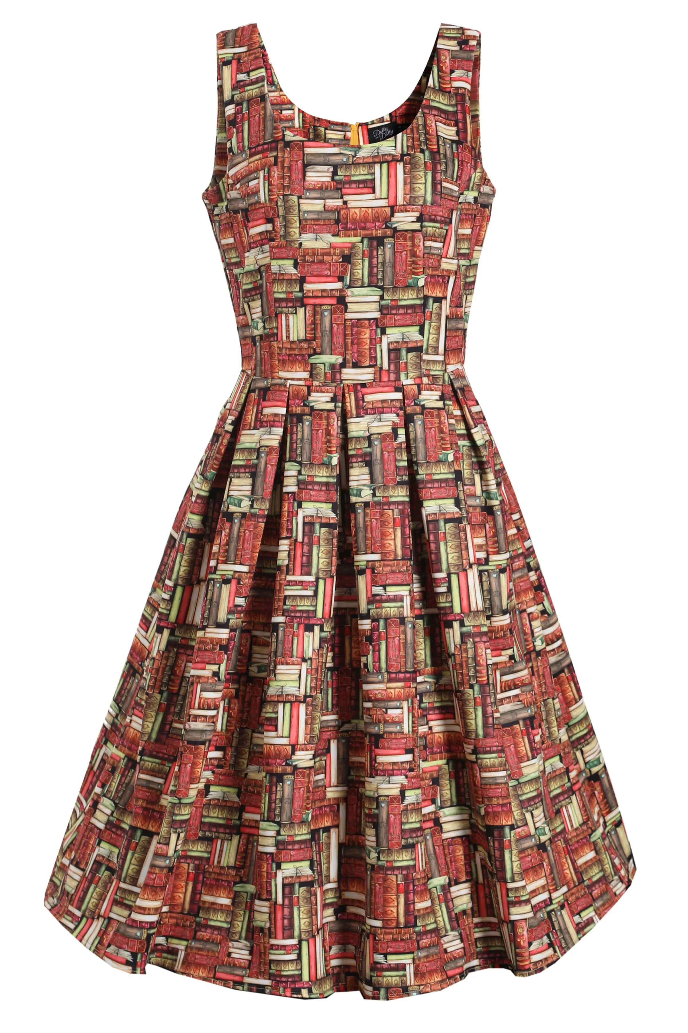 Amanda Book Print Tea Dress