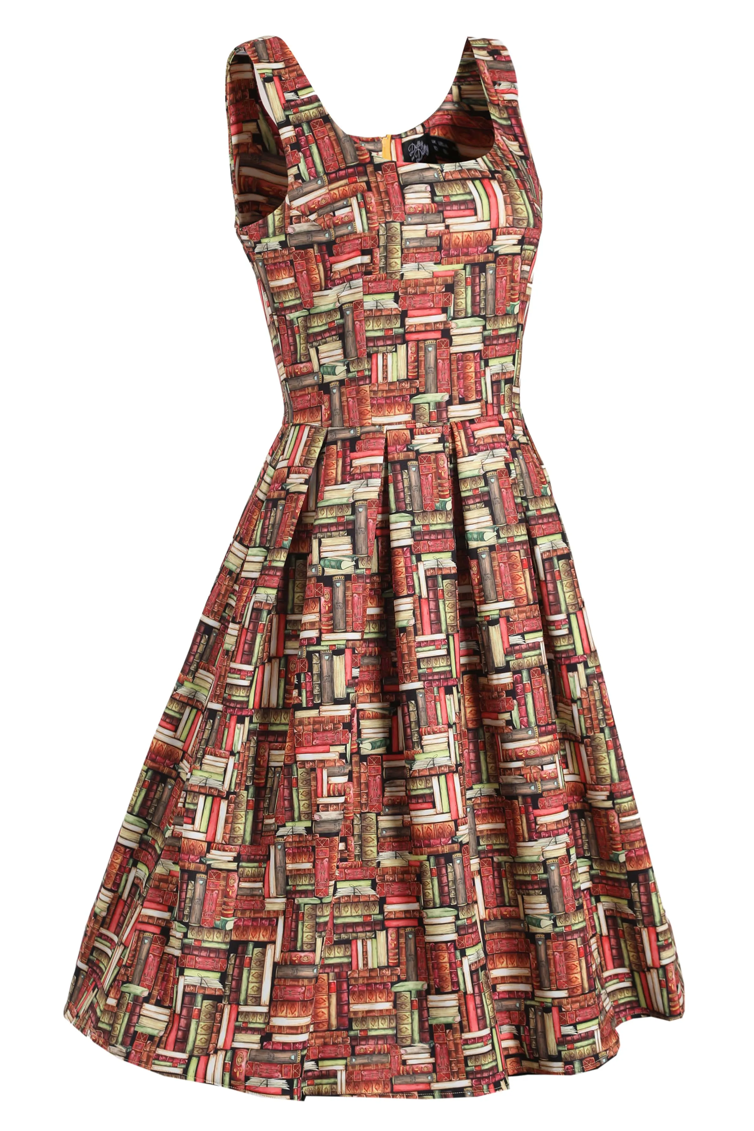 Amanda Book Print Tea Dress