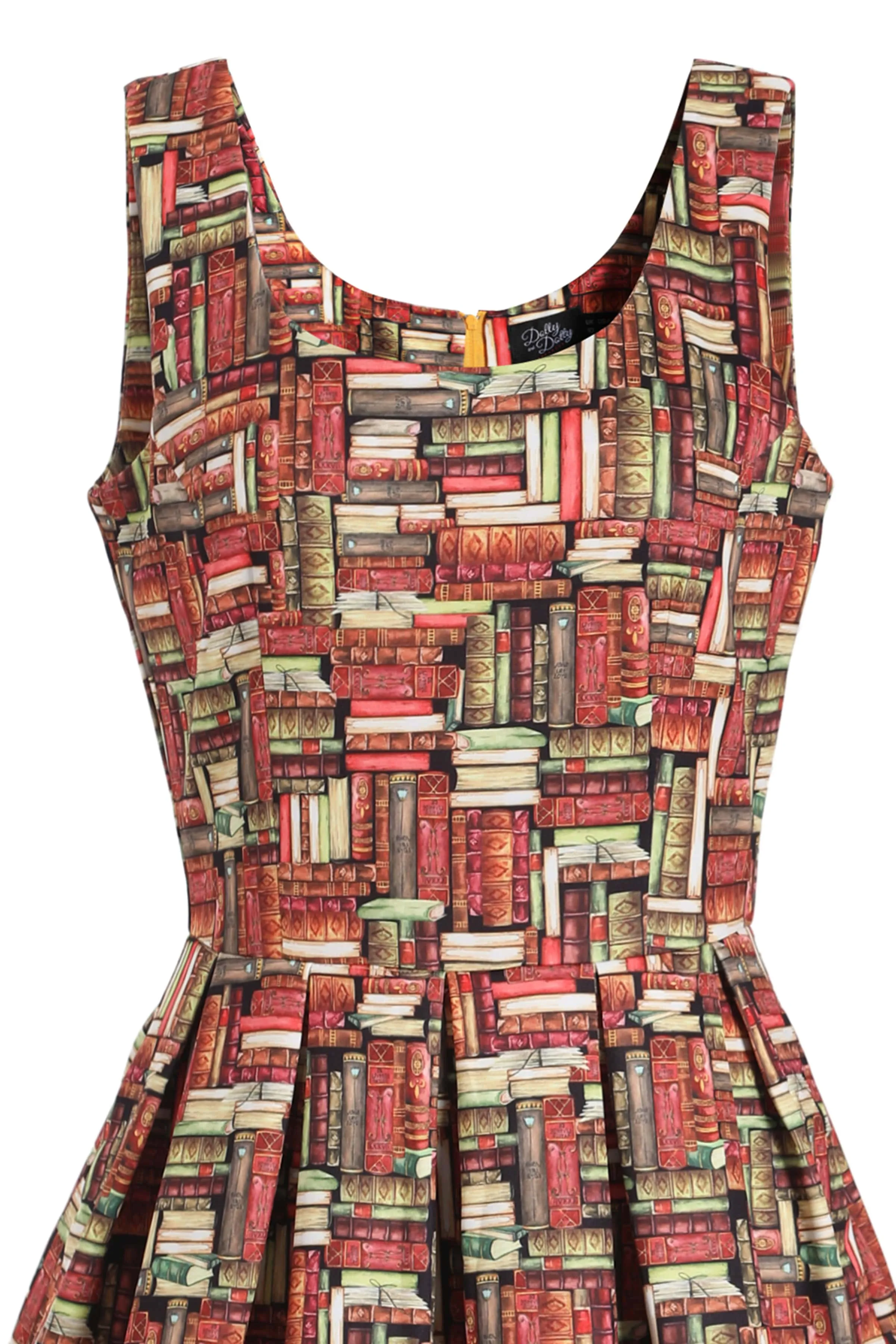 Amanda Book Print Tea Dress