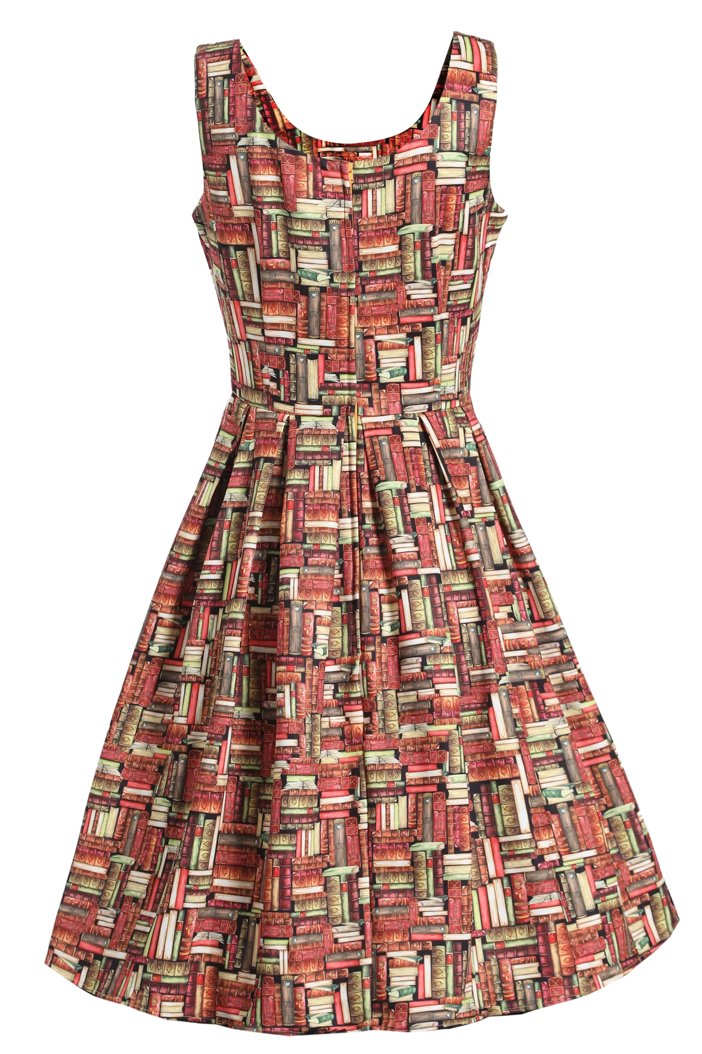Amanda Book Print Tea Dress