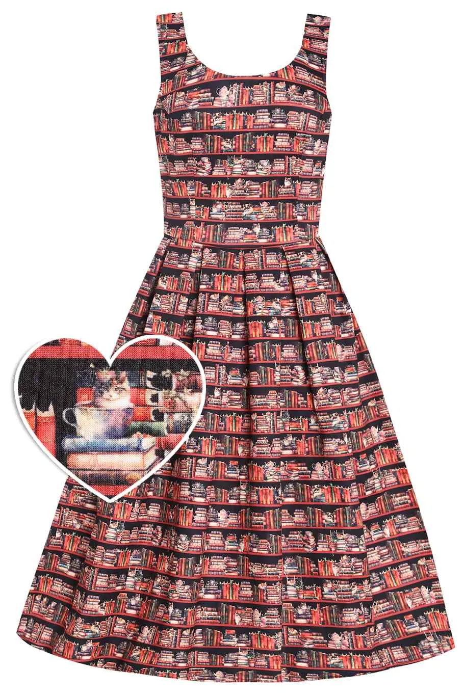 Amanda Cat and Book Swing Dress