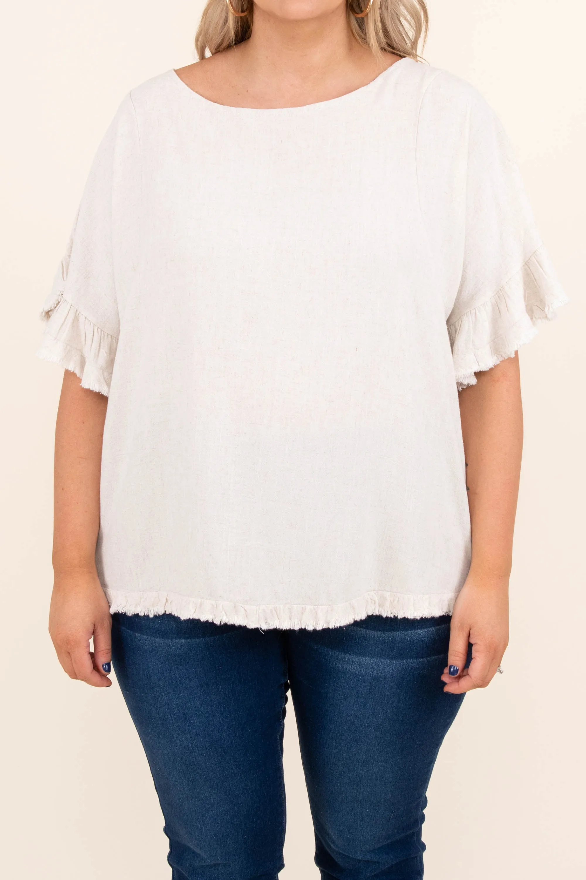 Away On Vacay Top, Oatmeal