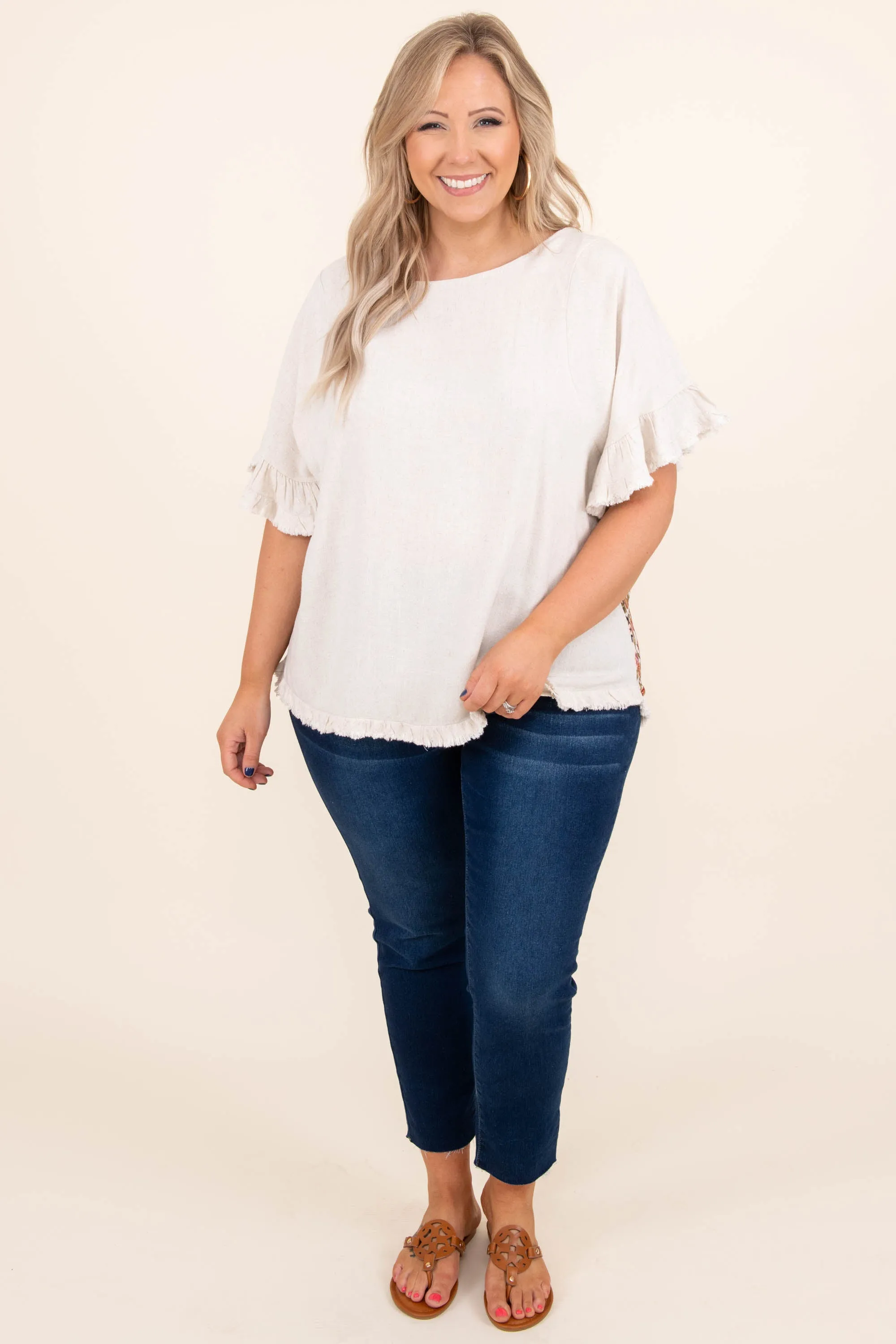 Away On Vacay Top, Oatmeal