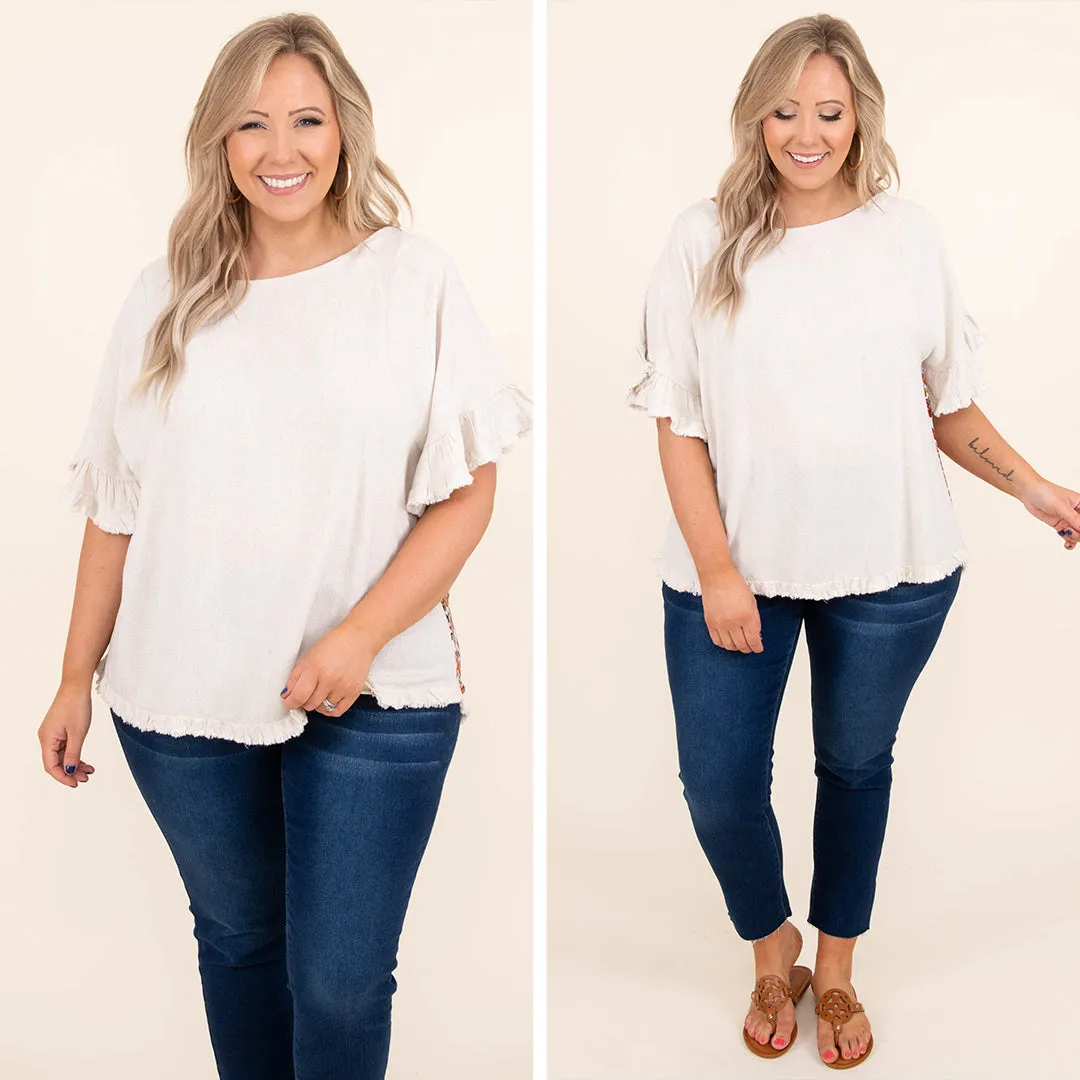 Away On Vacay Top, Oatmeal