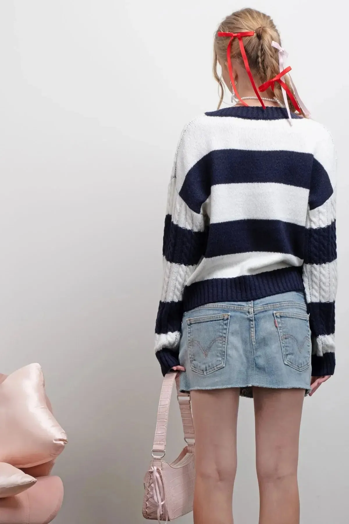 Blu Pepper By The Sea Sweater  Cozy Coastal Charm