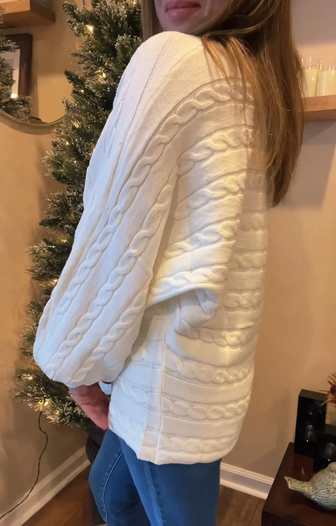 Cable Knit Boat Neck Sweater