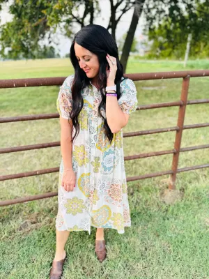 Cali Snap Front Boho Print Dress Cali Snap Front Boho Print Dress