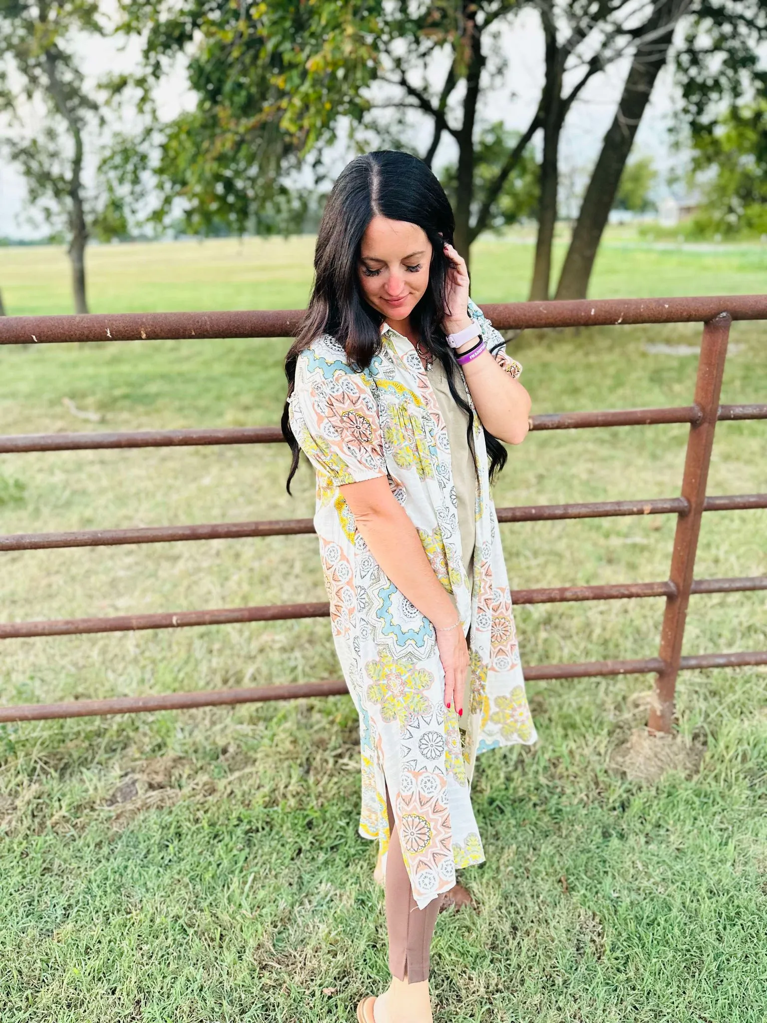 Cali Snap Front Boho Print Dress