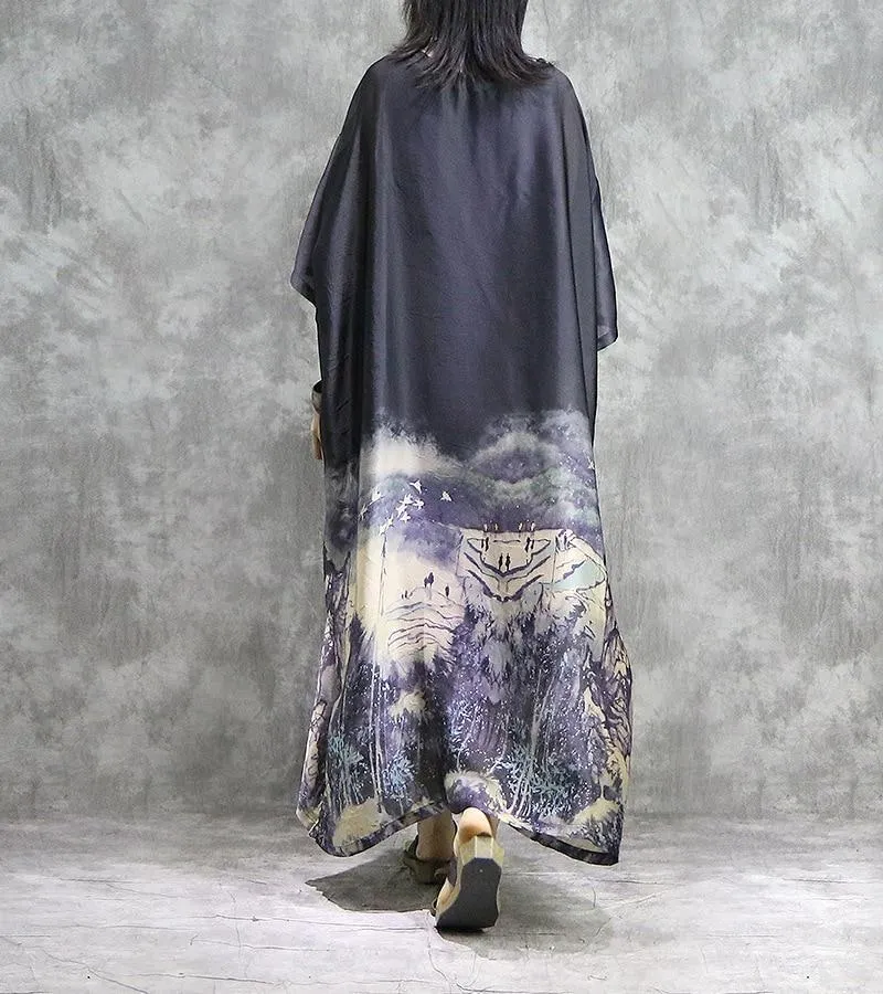 Chinese Landscape Gradient Midi Dress | Nirvana
