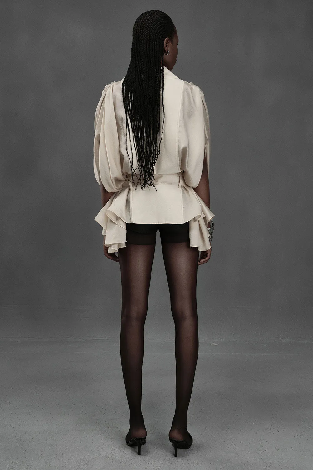 Codfish Straight Belt Strap Chiffon Mini Dress