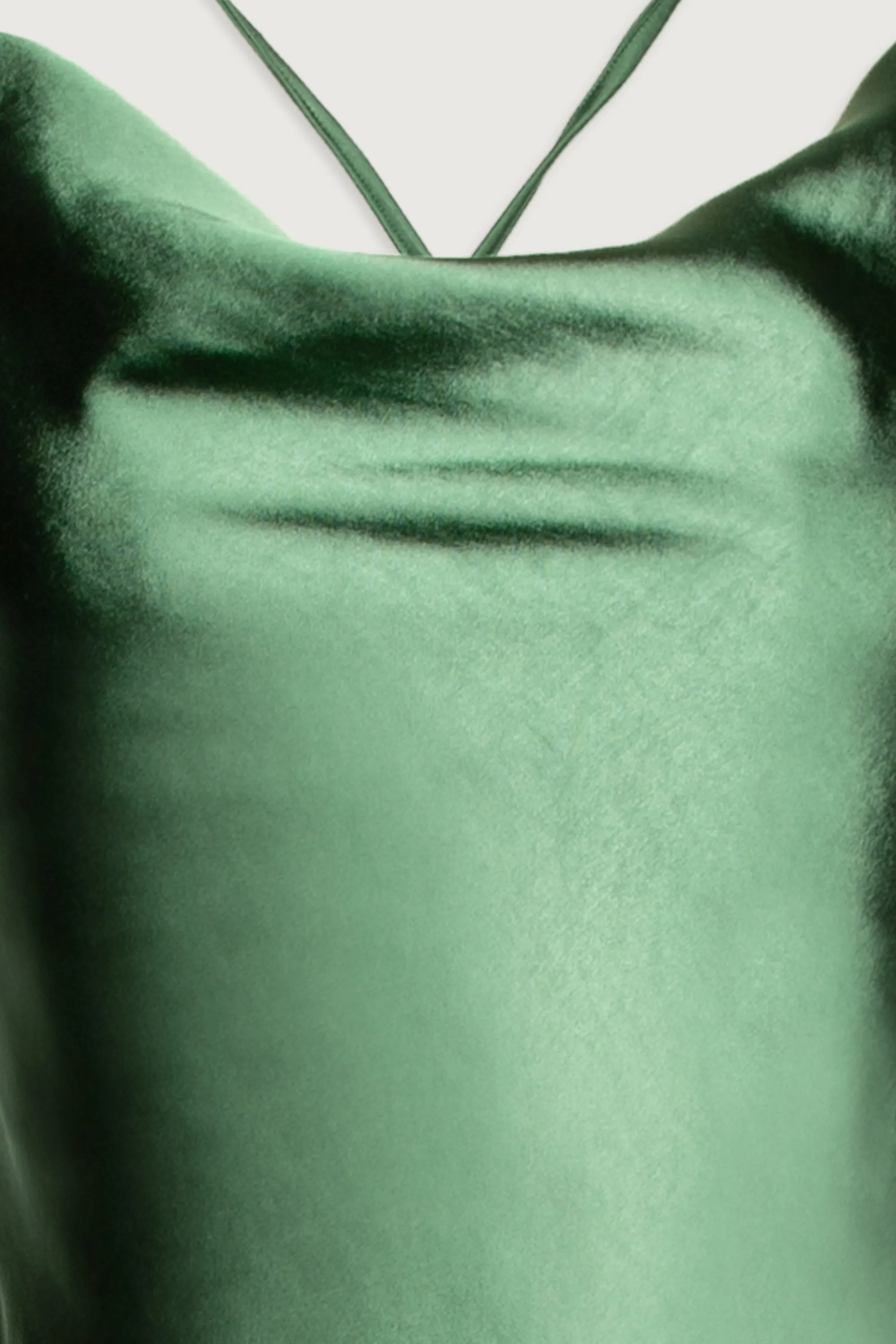 COWL NECK SATIN MINI DRESS