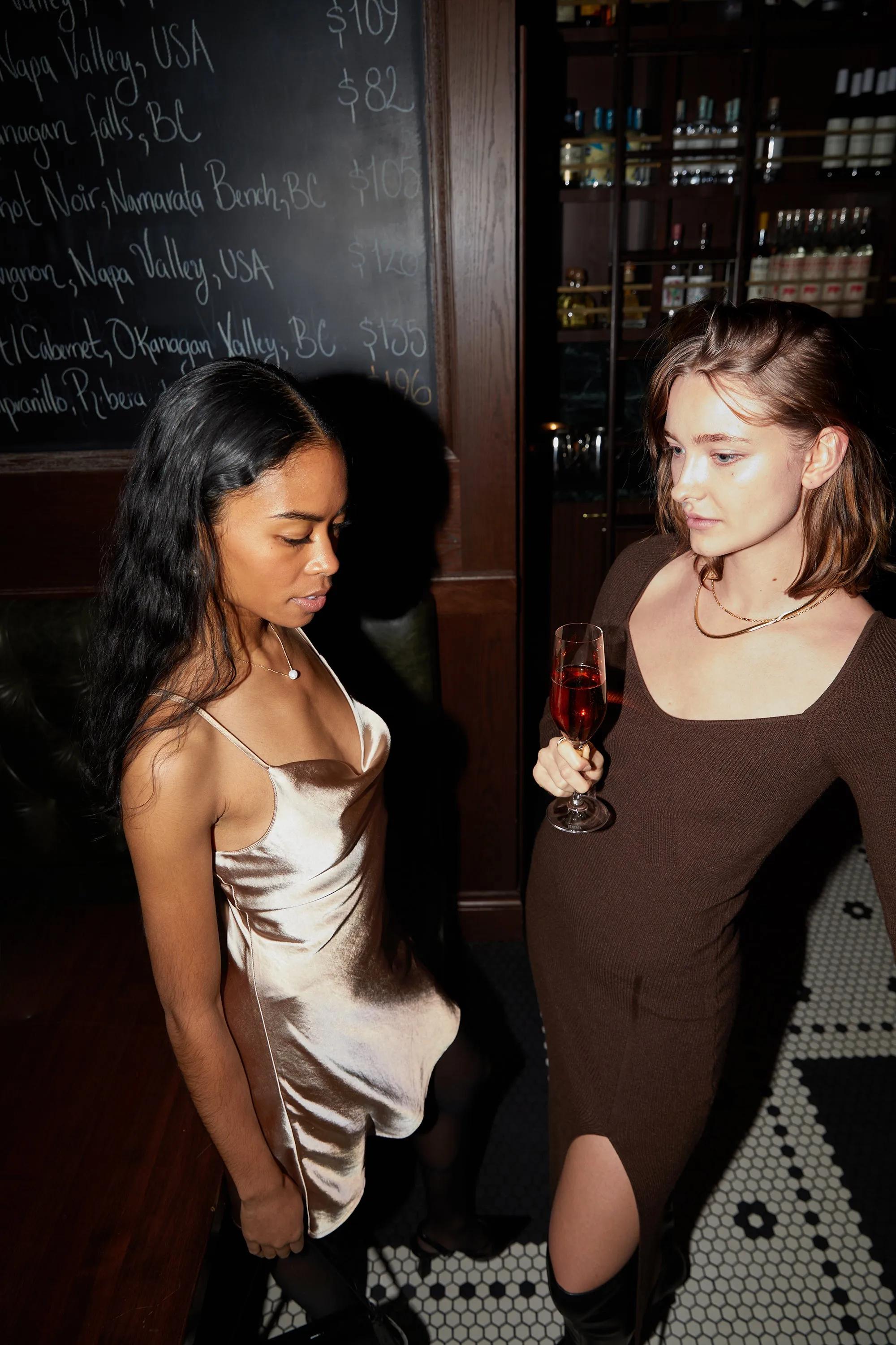 COWL NECK SATIN MINI DRESS