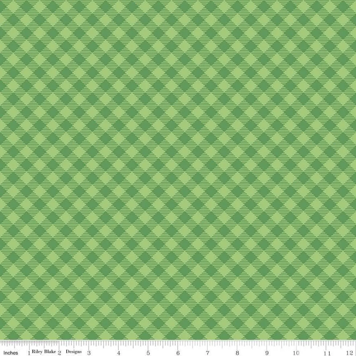 Cozy Christmas Gingham Green Yardage by Lori Holt | Riley Blake Designs