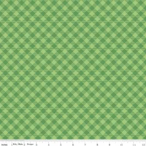 Cozy Christmas Gingham Green Yardage by Lori Holt | Riley Blake Designs
