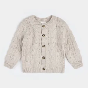 Crème Sweater Knit Cardigan