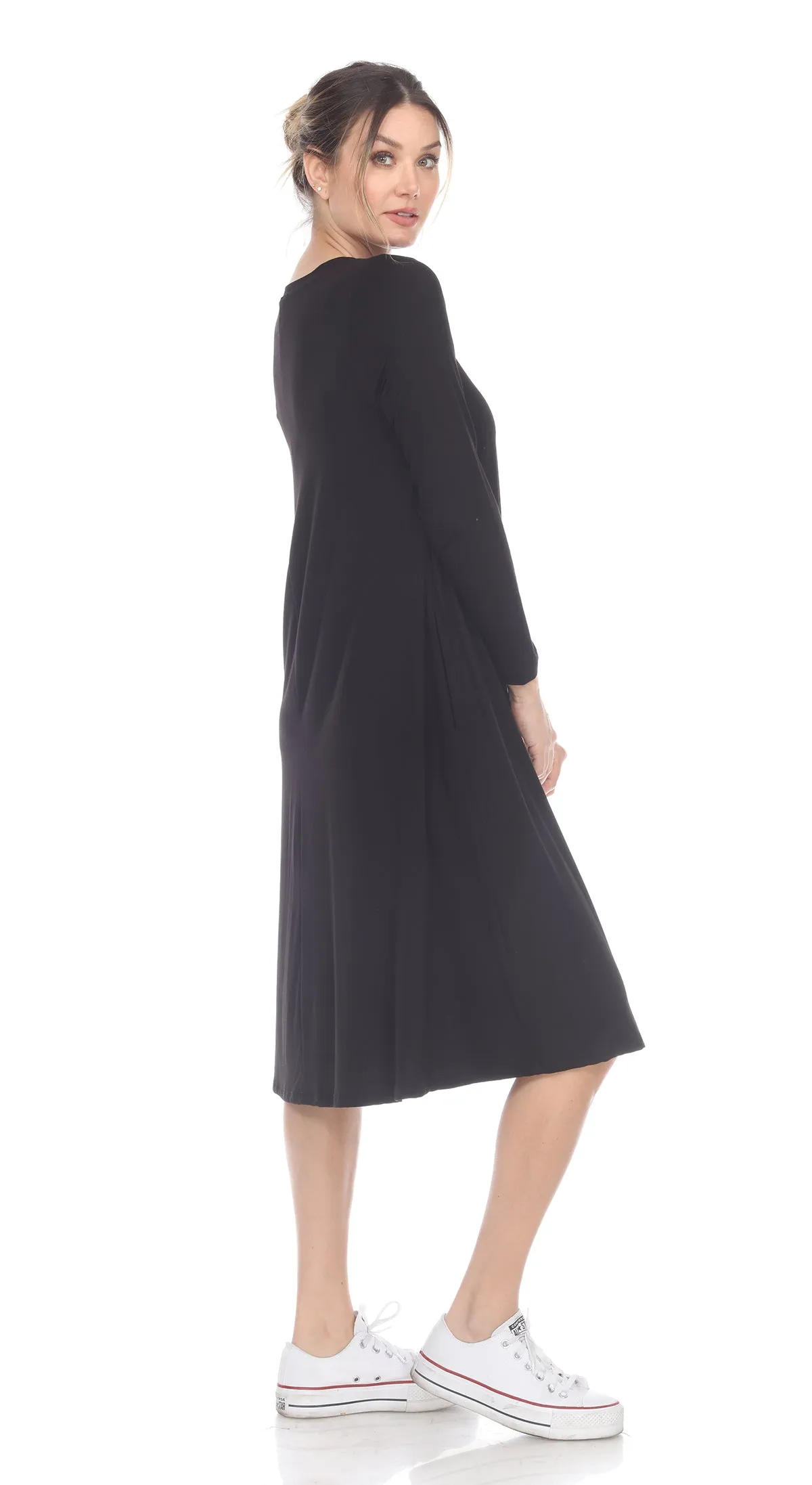D360M Crew A-line Long Dress