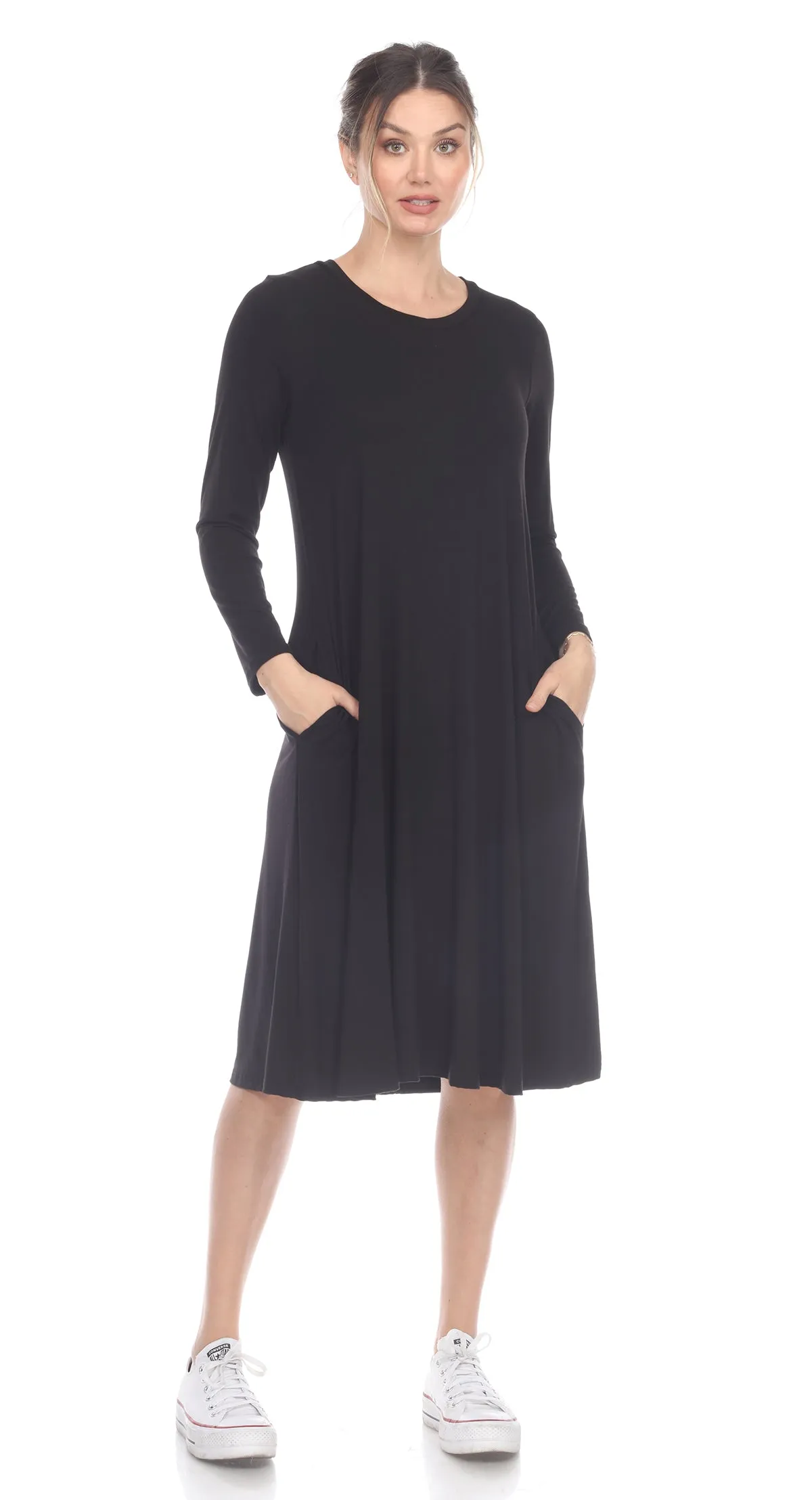 D360M Crew A-line Long Dress