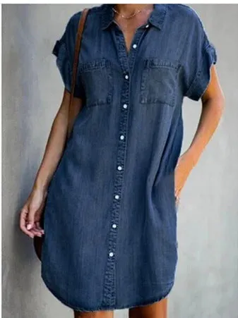 Denim Plaid Dress