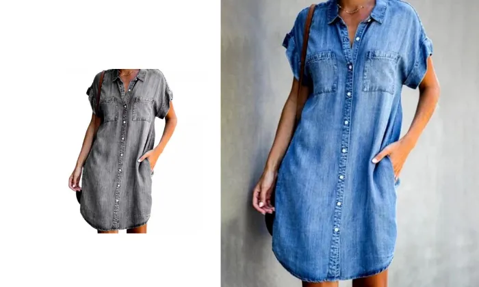 Denim Plaid Dress