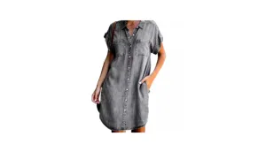 Denim Plaid Dress