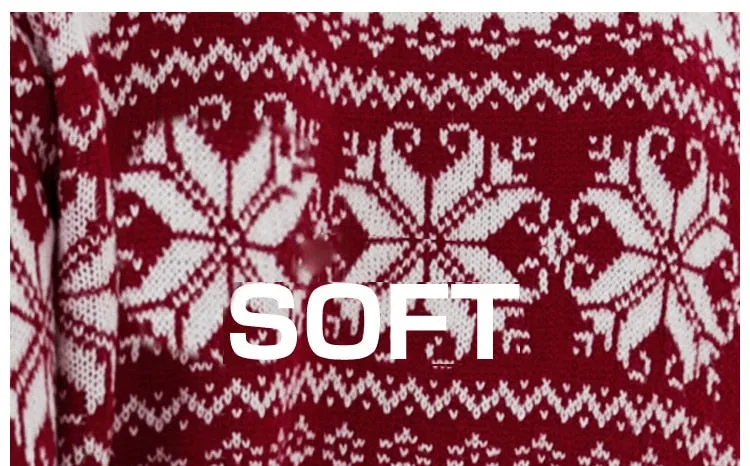 DressBetty - Christmas Long Sleeve Snowflake Round Neck Print Sweater Thick Knit Jumper Warm Sweater
