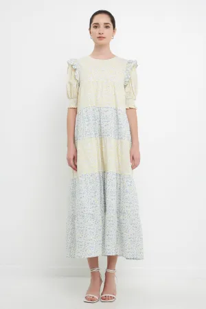 English Factory - Contrast Color Block Midi Dress