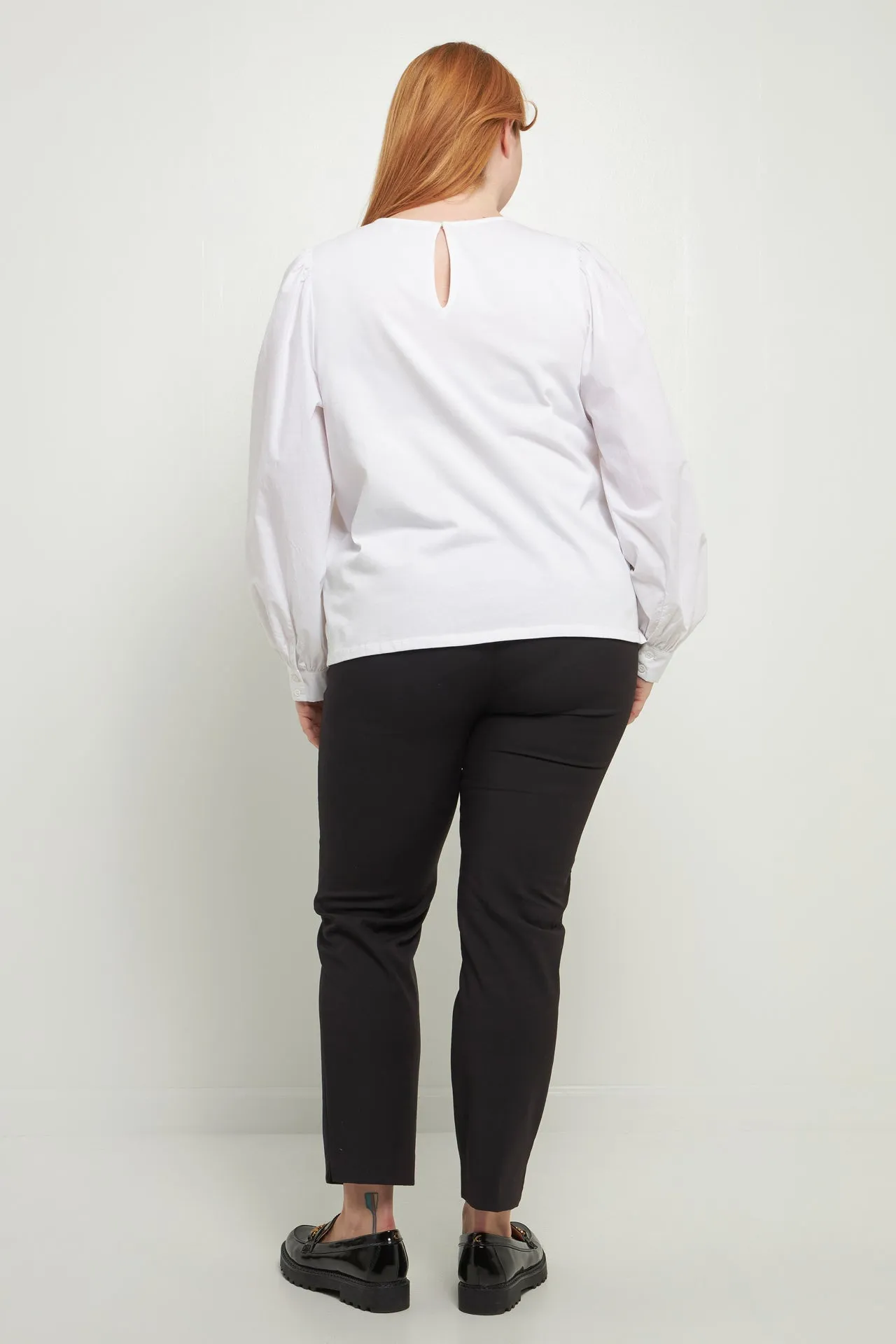 English Factory - Mixed Media Puff Long Sleeve Top