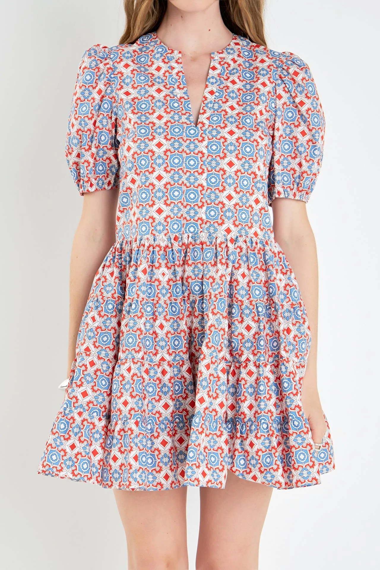 English Factory - Print Puff Sleeve Mini Dress