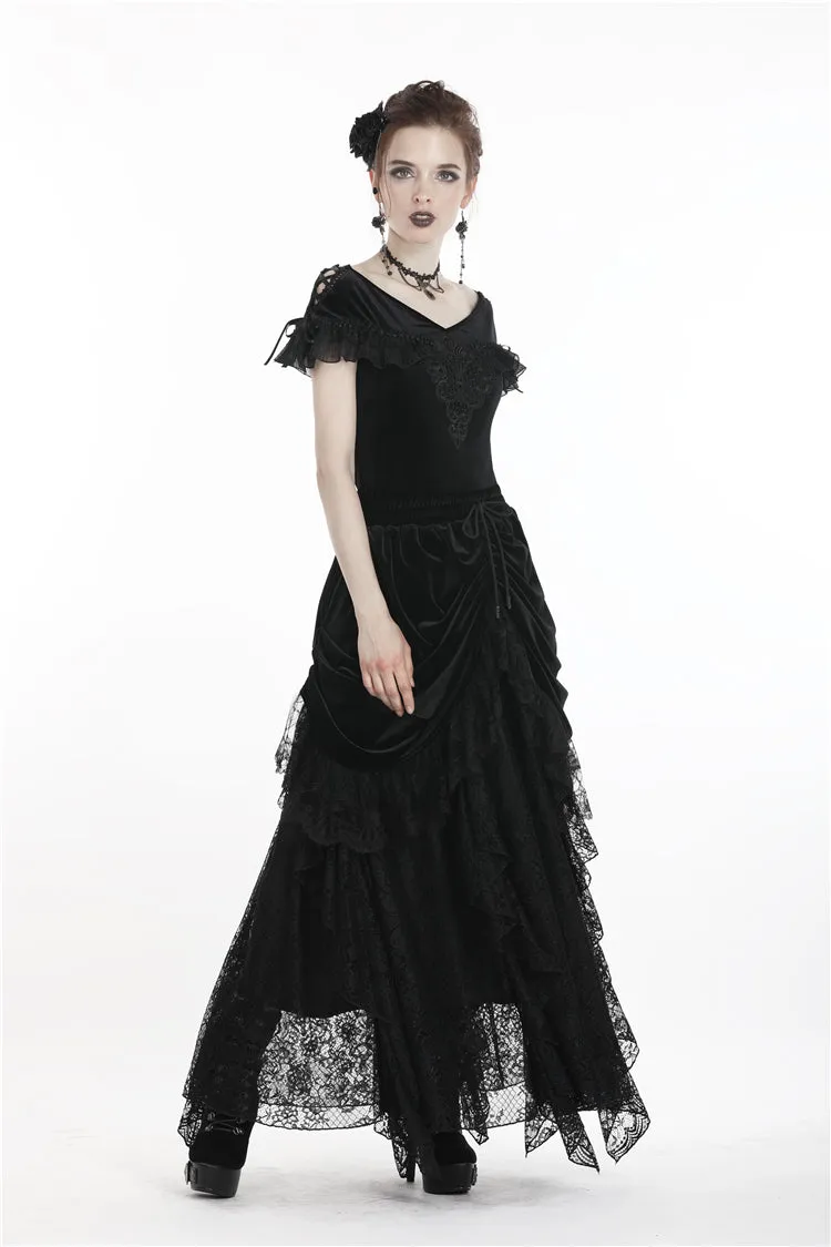 Gothic velvet short sleeves T-shirt TW185