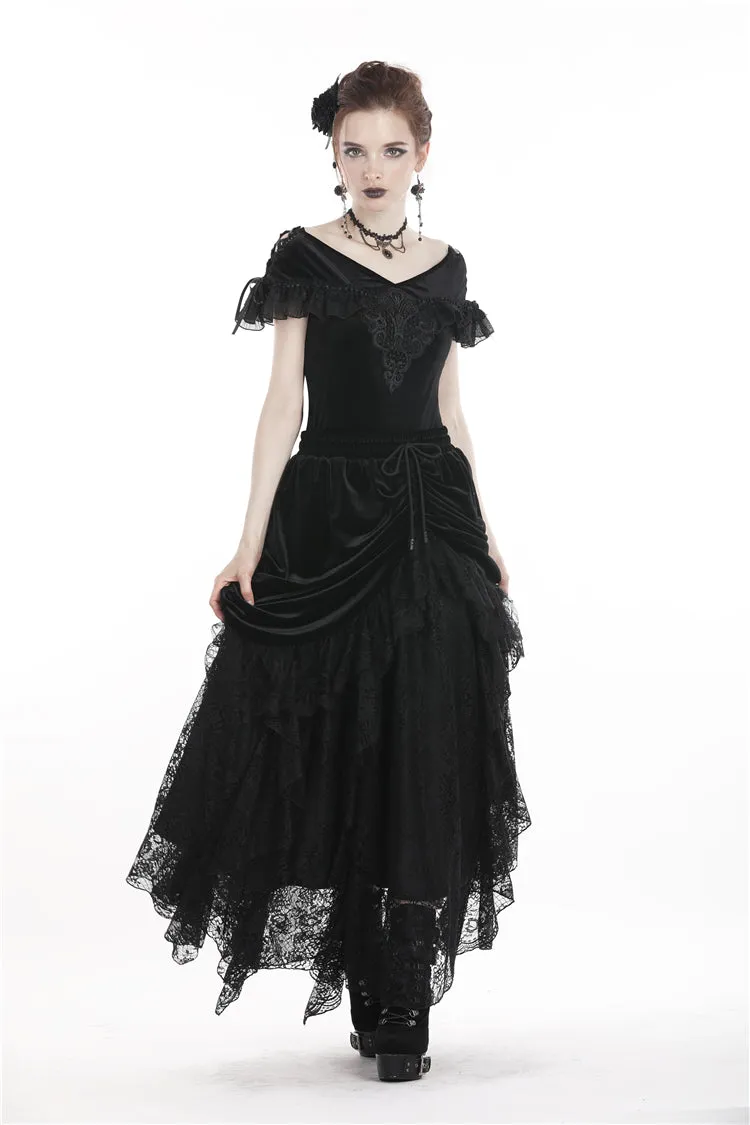 Gothic velvet short sleeves T-shirt TW185