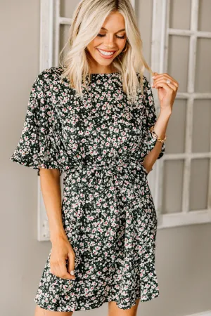 In Retrograde Black Floral Dress