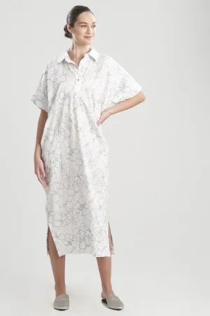 Lily-Cotton Sateen W/Embroidery Caftan