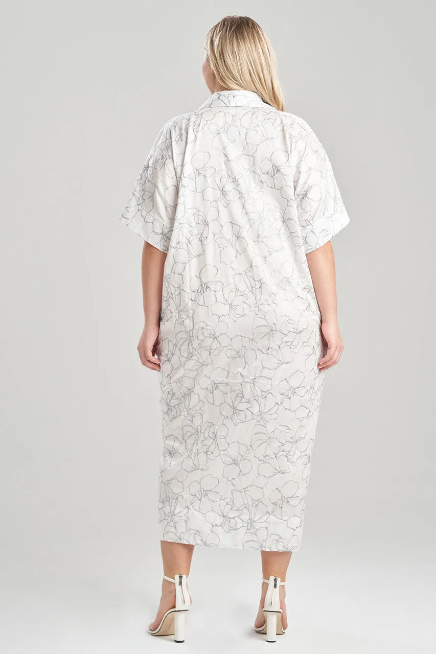 Lily-Cotton Sateen W/Embroidery Caftan