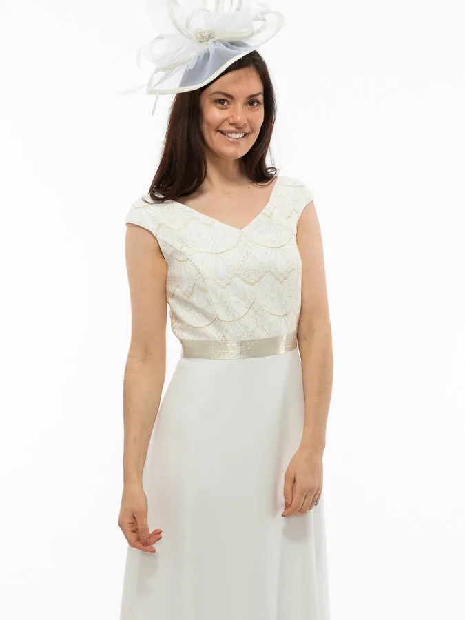 Linea Raffaelli Lace Bodice Ivory Full Skirt Dress