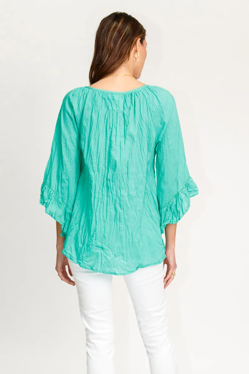 Lula Life Chloe Cotton Top Sea On Sale