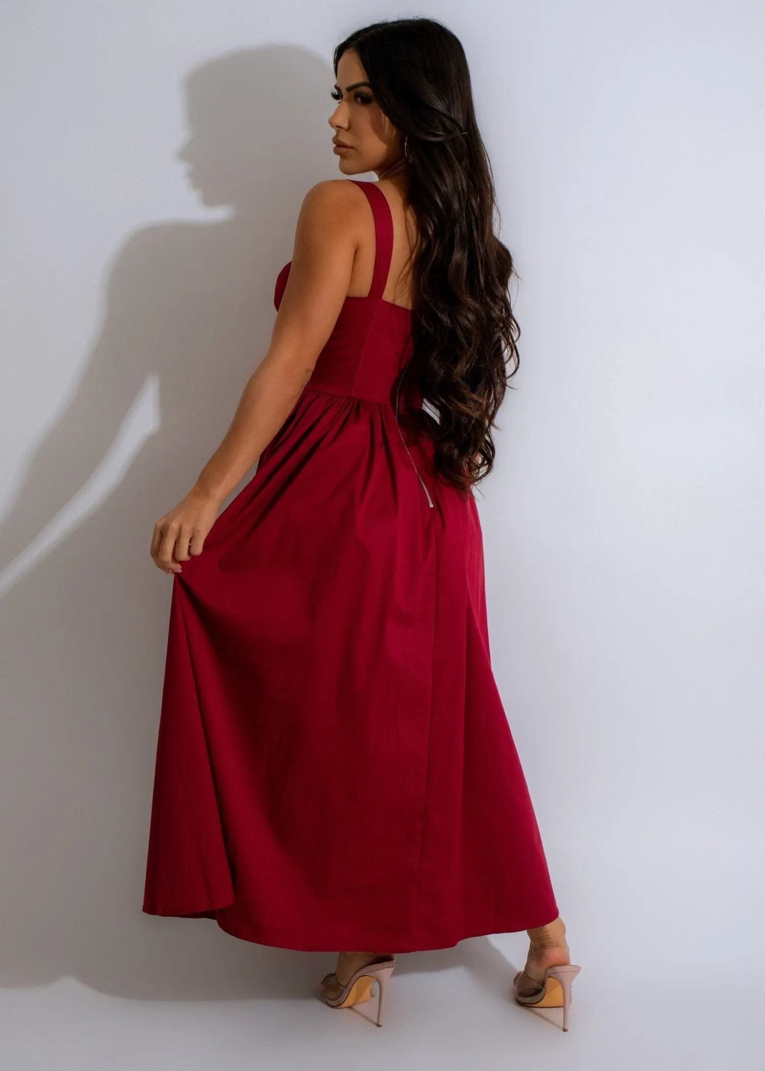 Making Marks Midi Dress Red