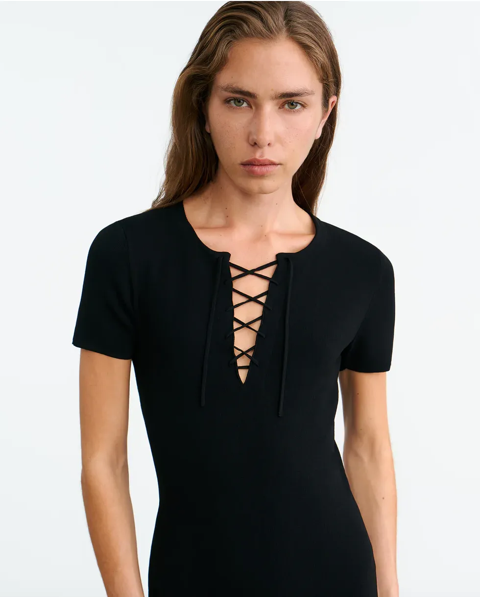 Palma Sweater Dress in Black