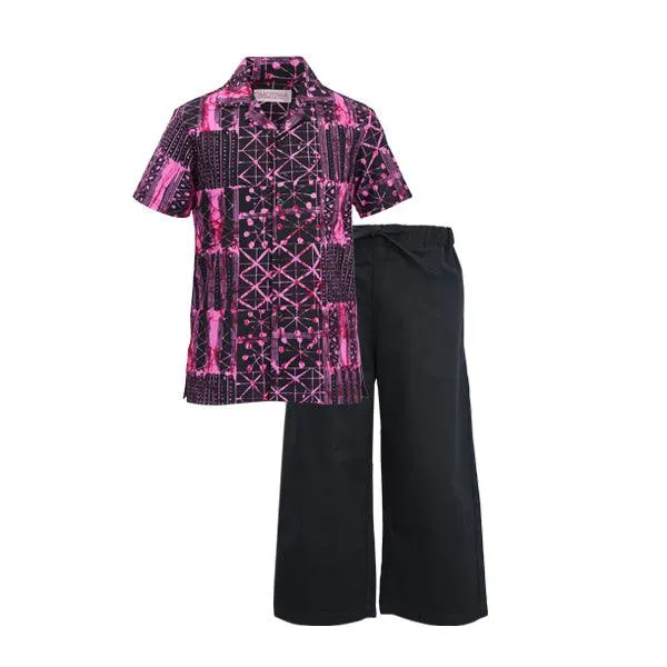 PINK SHORT SLEEVE SHIRT AND TROUSER SET