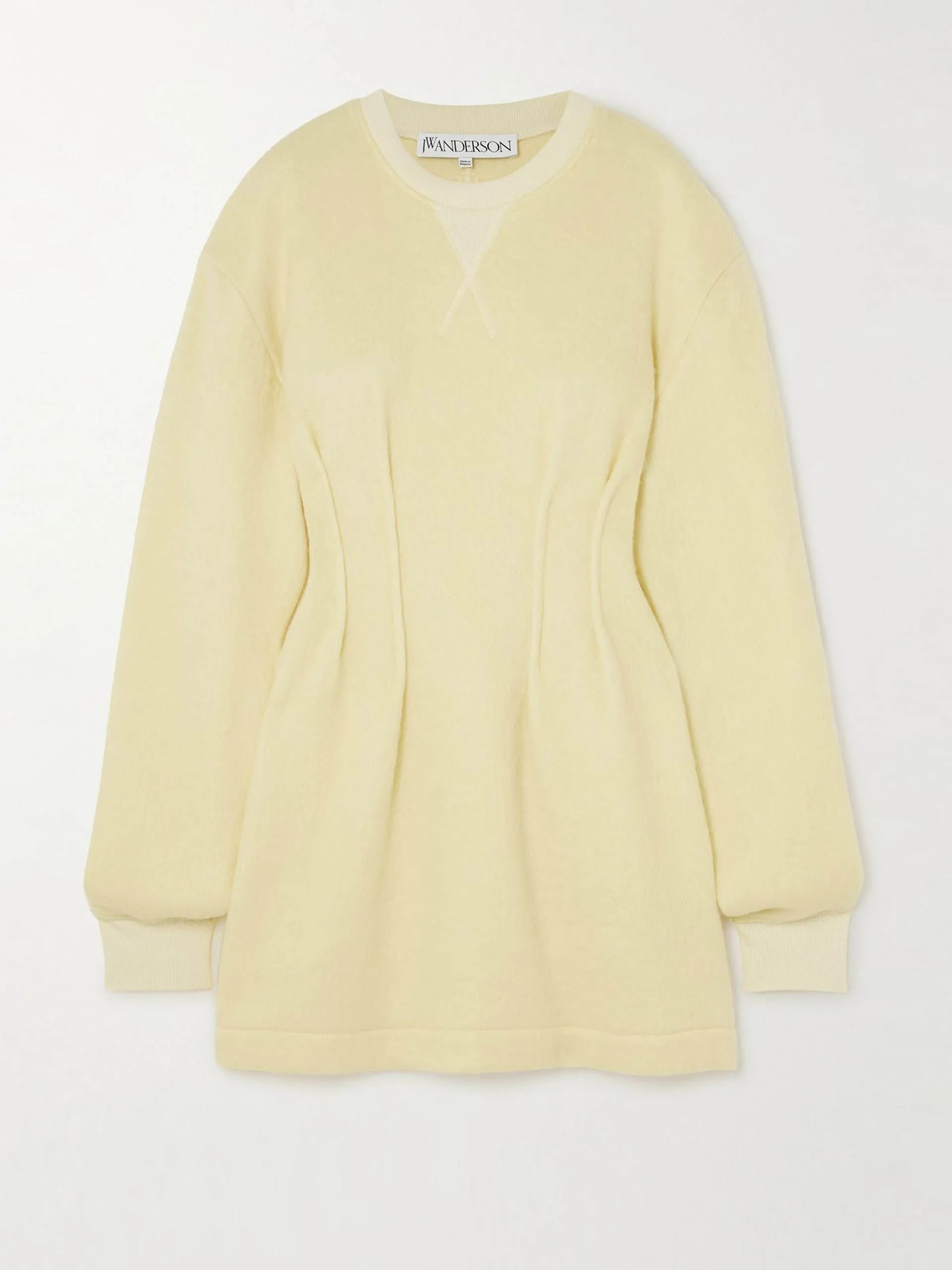 Pintucked brushed-jersey mini dress