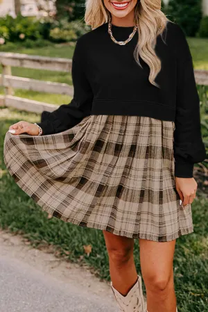 PLAID CHARM Mini Dress by Vivian-Lu