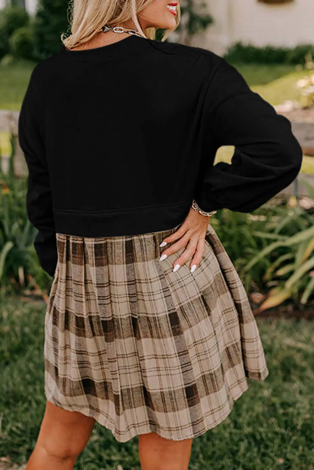 PLAID CHARM Mini Dress by Vivian-Lu