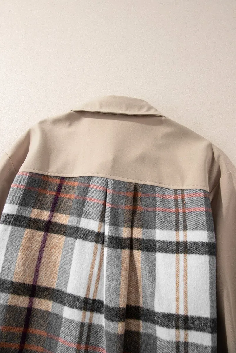 Plaid Long Sleeve Shirt Mini Dress