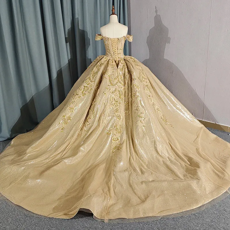 Romantic Sweetheart Ball Gown Off-the-shoulder Pleated Quinceanera Dresses Evening Dresses
